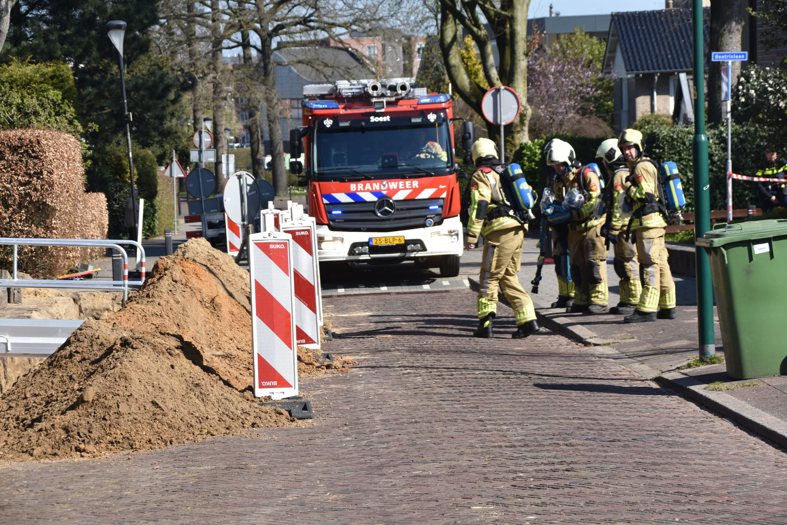 Weg dicht door gaslek