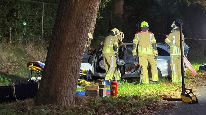 Brandweer bevrijdt automobilist na botsing